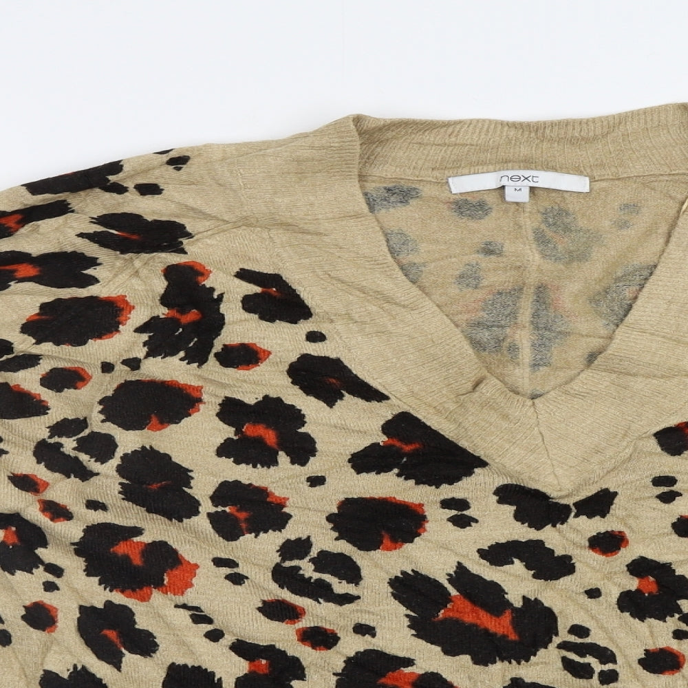 NEXT Womens Beige Animal Print  Pullover Jumper Size M