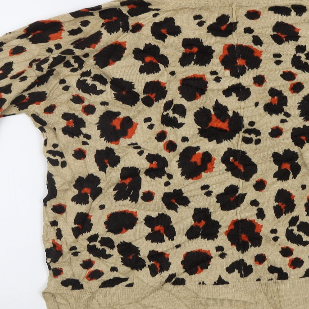 NEXT Womens Beige Animal Print  Pullover Jumper Size M