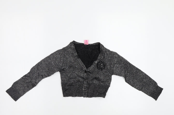 Adams Girl Girls Silver Cardigan Jumper Size 4 Years