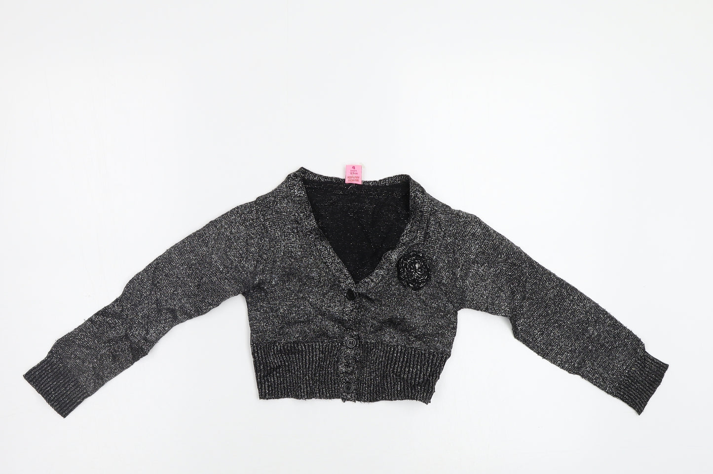 Adams Girl Girls Silver   Cardigan Jumper Size 4 Years
