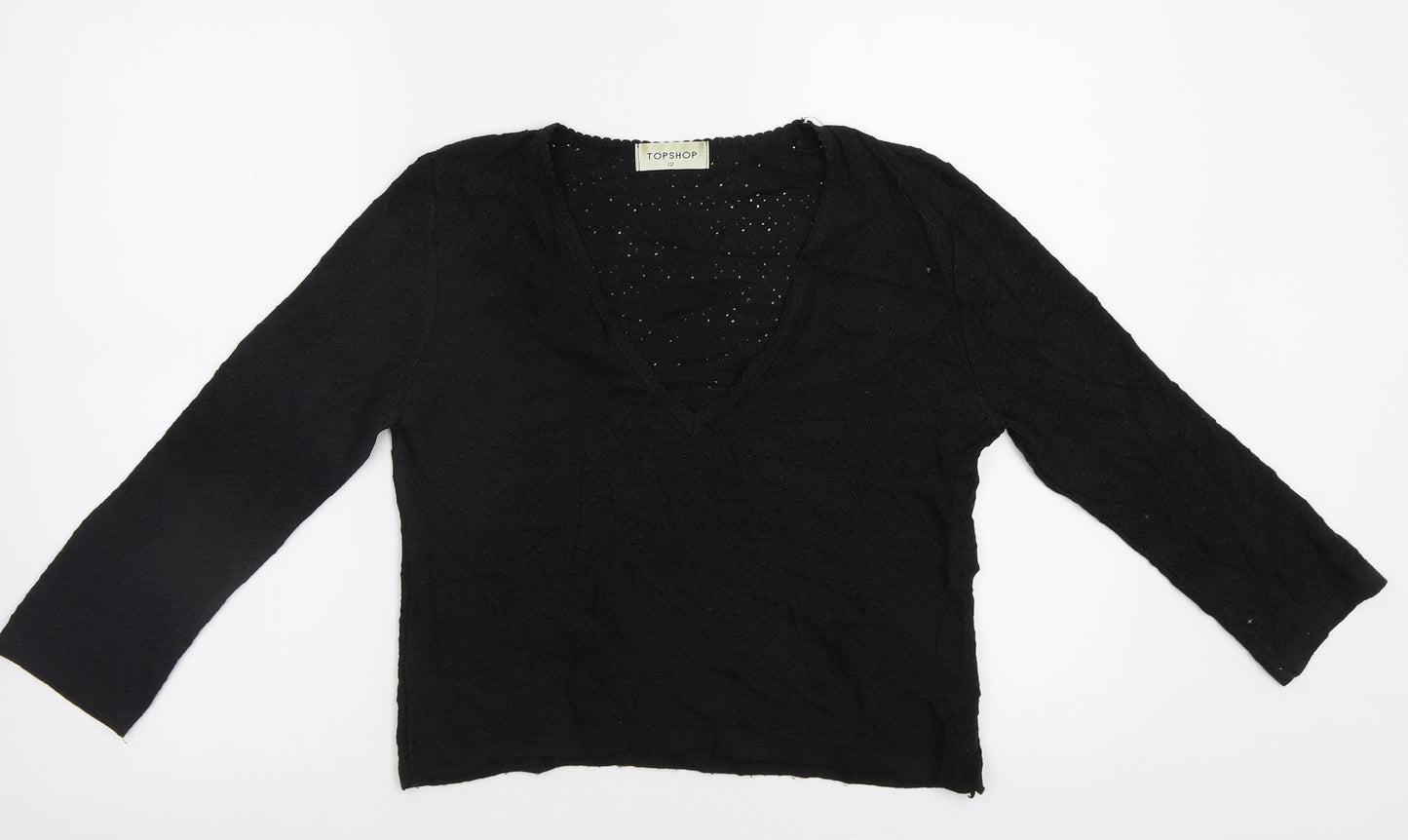 Topshop Womens Black   Pullover Jumper Size 12