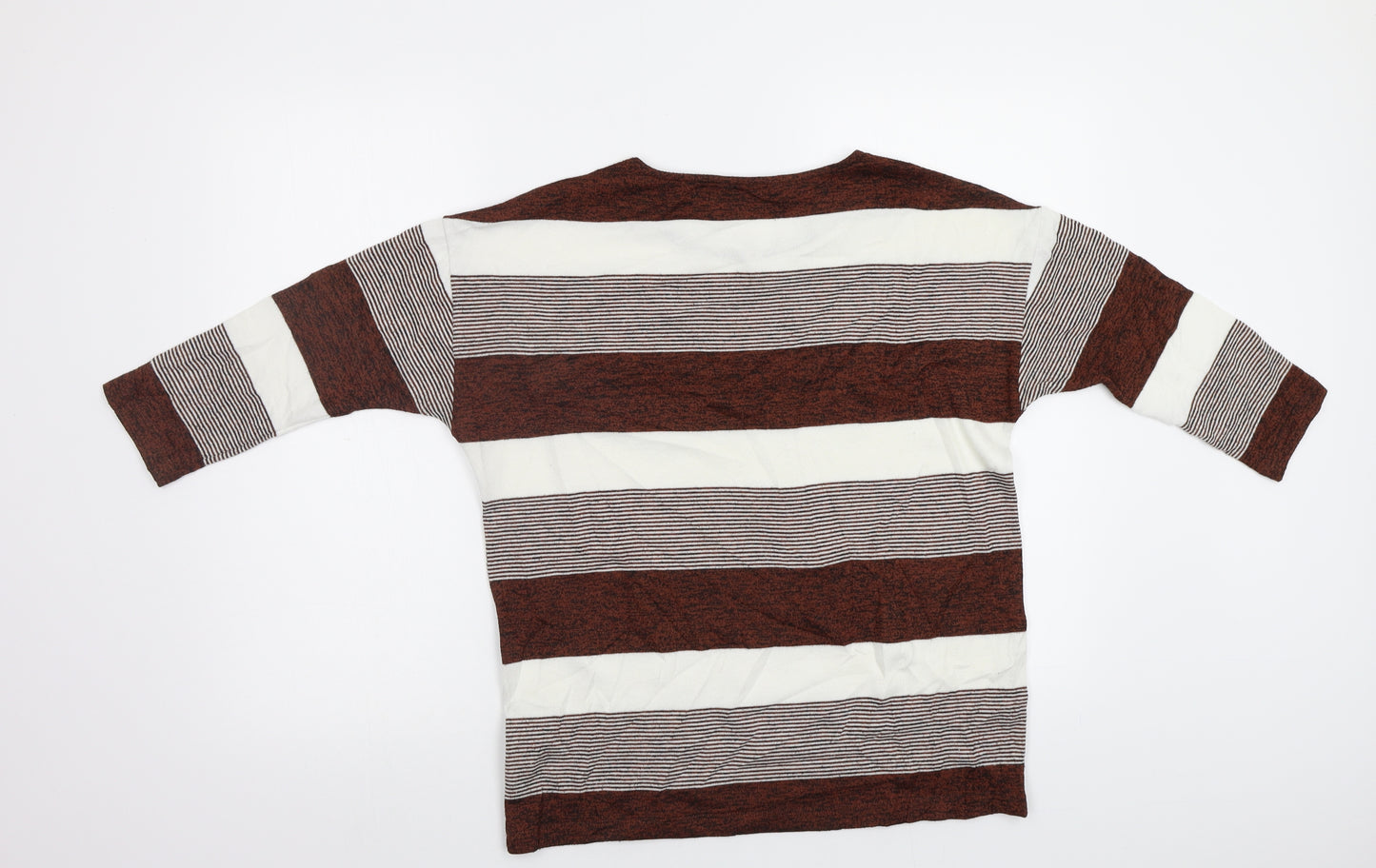 TU Womens Brown Striped  Pullover Jumper Size 10