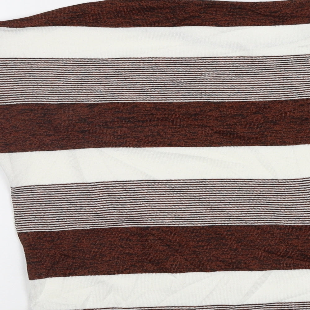TU Womens Brown Striped  Pullover Jumper Size 10