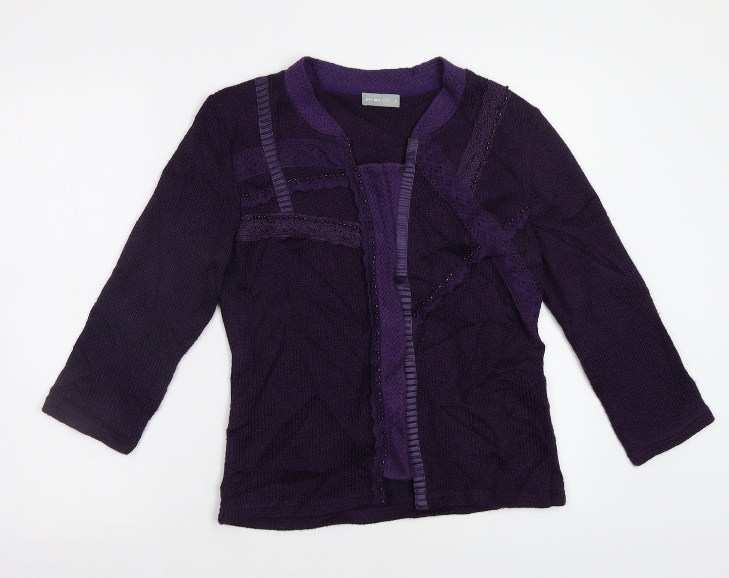 M&S Womens Purple   Cardigan Jumper Size S