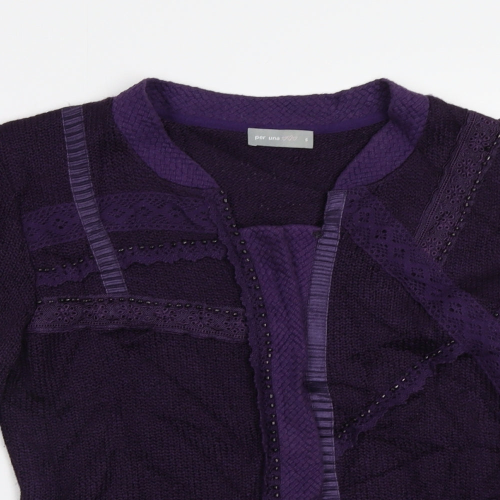 M&S Womens Purple   Cardigan Jumper Size S