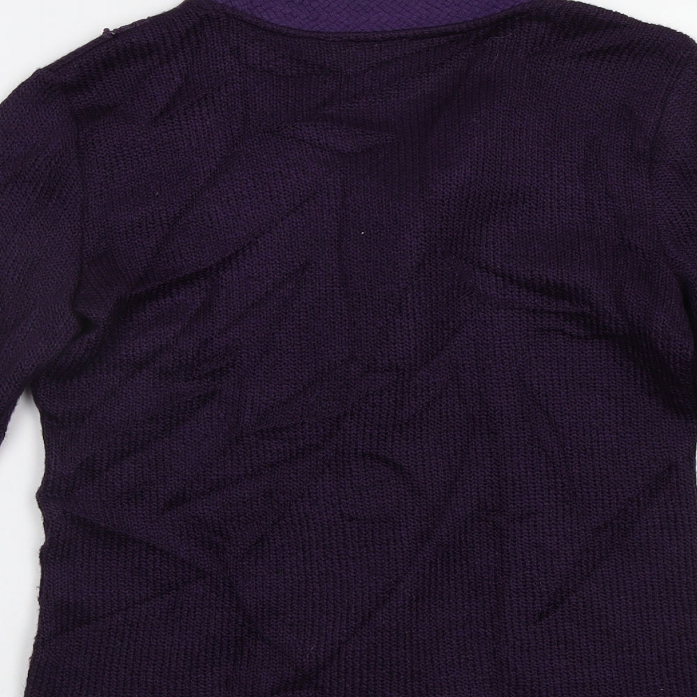 M&S Womens Purple   Cardigan Jumper Size S