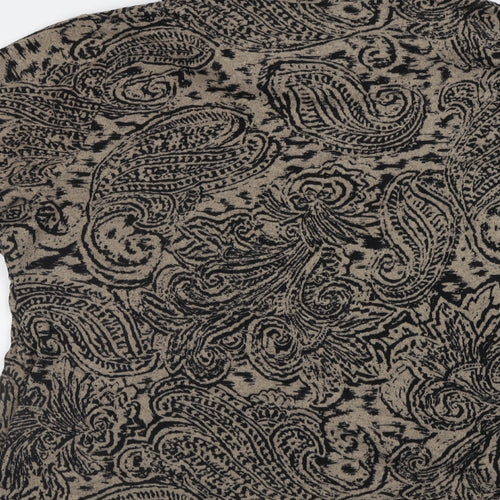 Tigi Womens Brown Geometric  Pullover Jumper Size 20