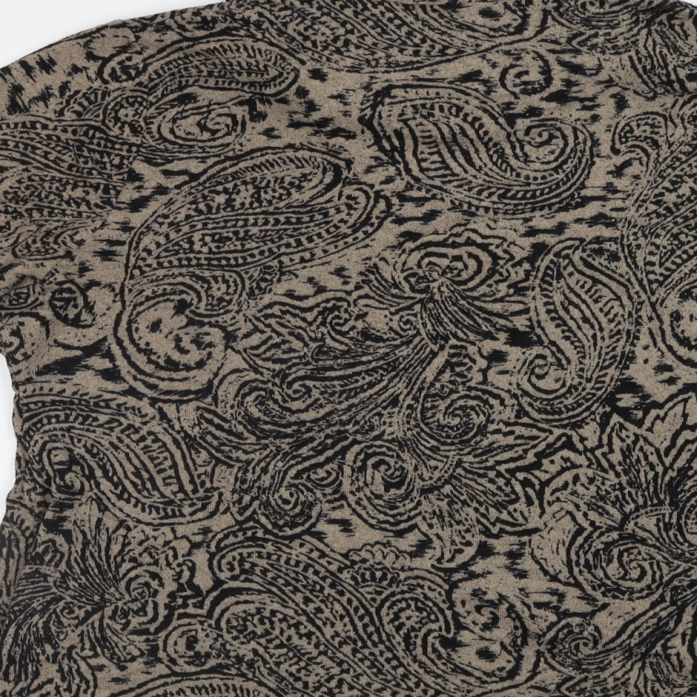 Tigi Womens Brown Geometric  Pullover Jumper Size 20