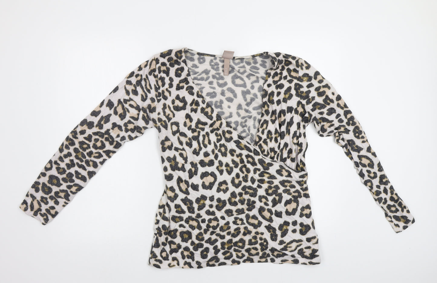 H&M Womens Beige Animal Print  Pullover Jumper Size XL