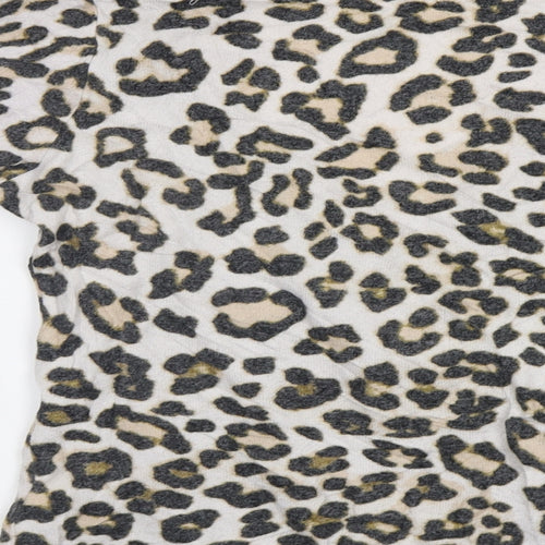 H&M Womens Beige Animal Print  Pullover Jumper Size XL