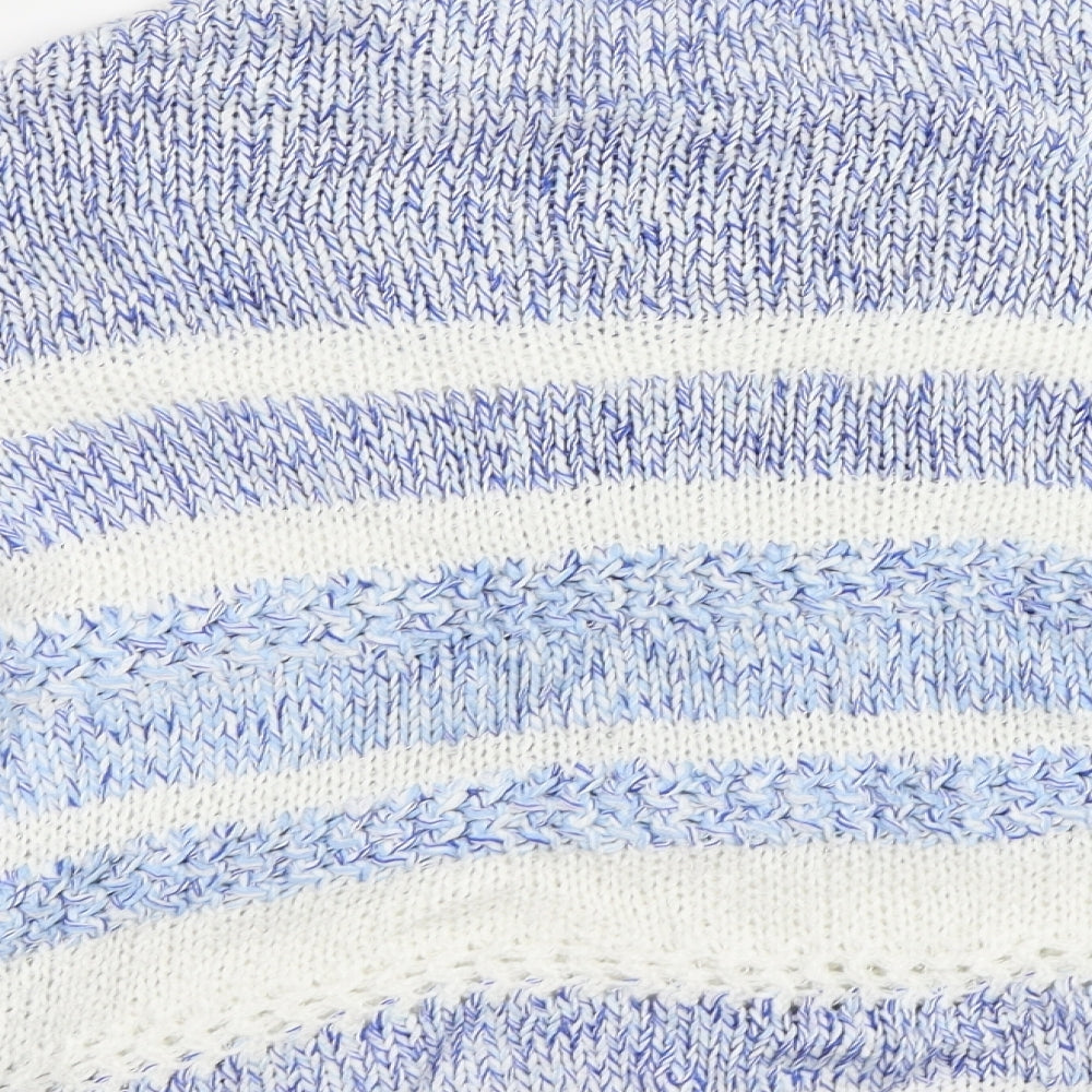 M&S Womens Blue Striped  Pullover Jumper Size 14