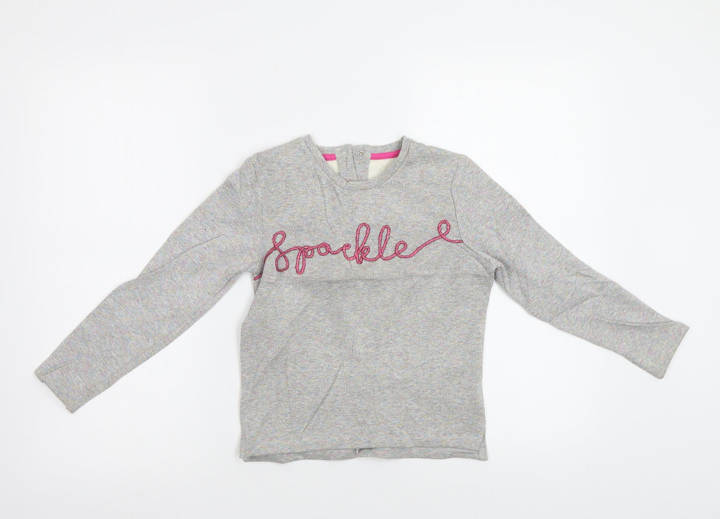 M&S Girls Grey   Pullover Jumper Size 6-7 Years