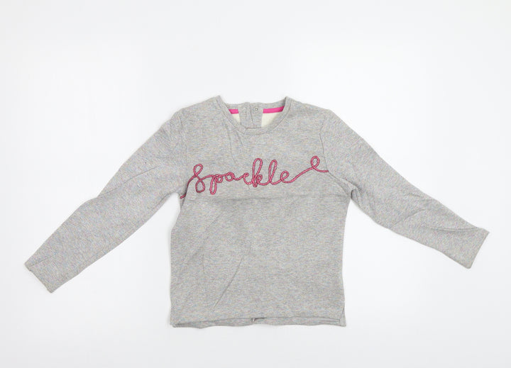 M&S Girls Grey Pullover Jumper Size 6-7 Years