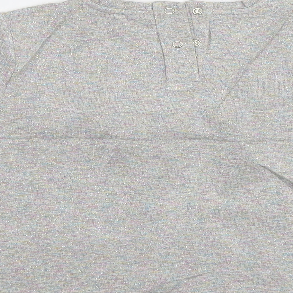 M&S Girls Grey   Pullover Jumper Size 6-7 Years