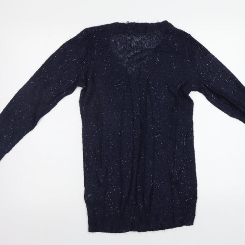 Oasis Womens Blue   Pullover Jumper Size S  - Sequin detail