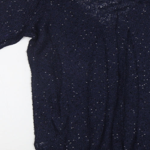 Oasis Womens Blue   Pullover Jumper Size S  - Sequin detail