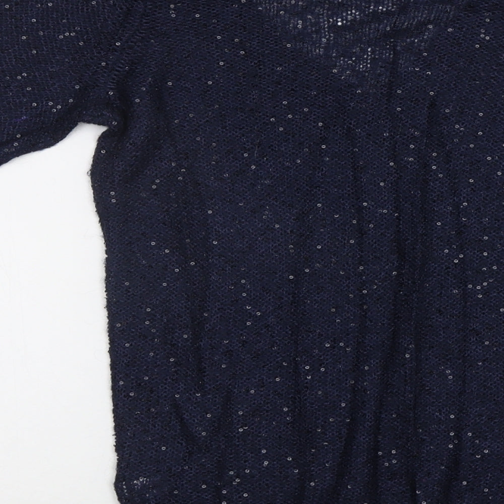Oasis Womens Blue   Pullover Jumper Size S  - Sequin detail