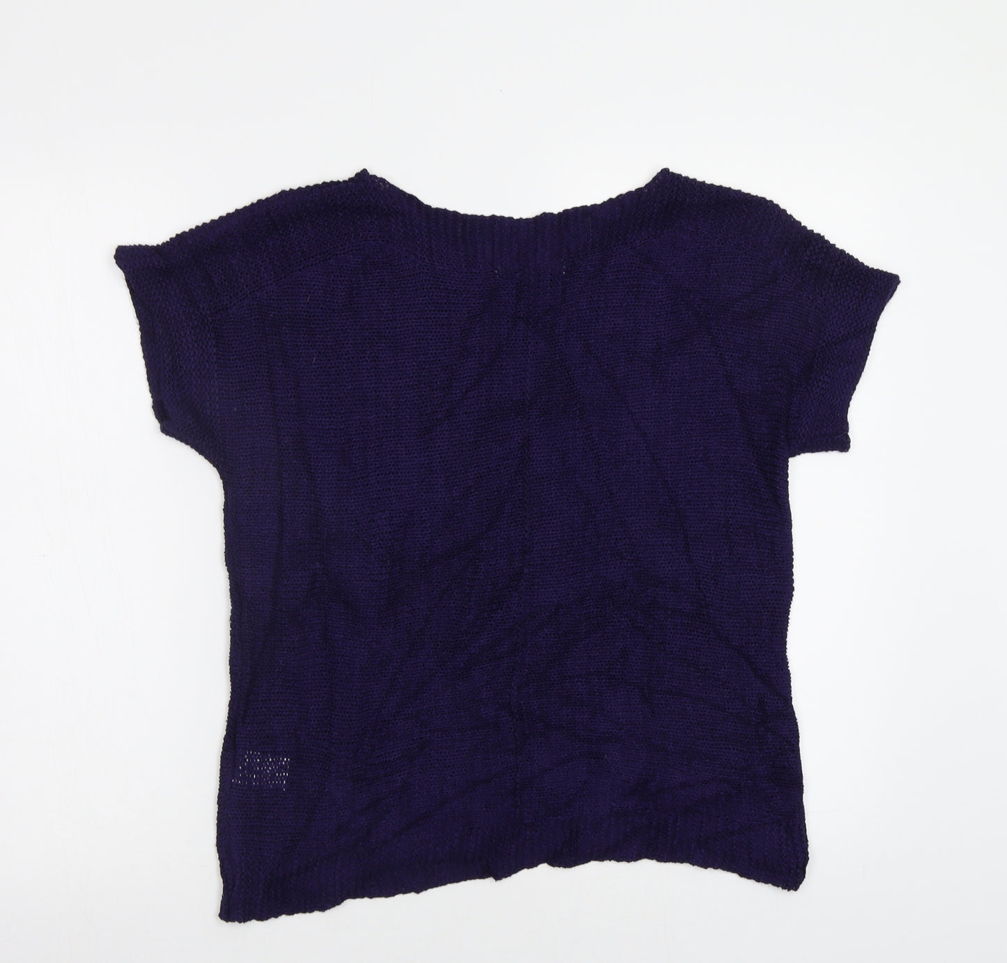 Pointelle Womens Blue   Pullover Jumper Size S