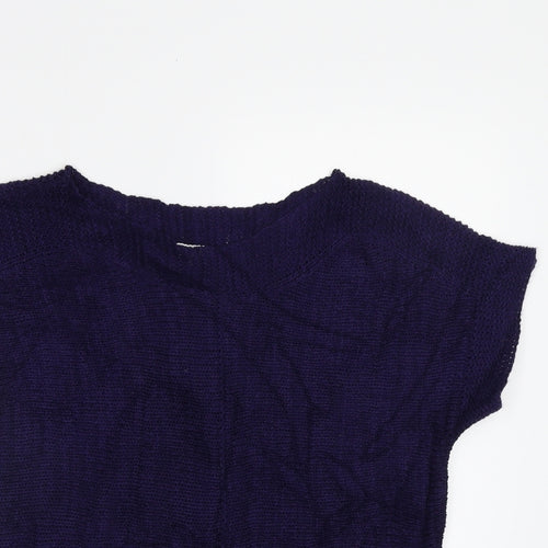 Pointelle Womens Blue   Pullover Jumper Size S