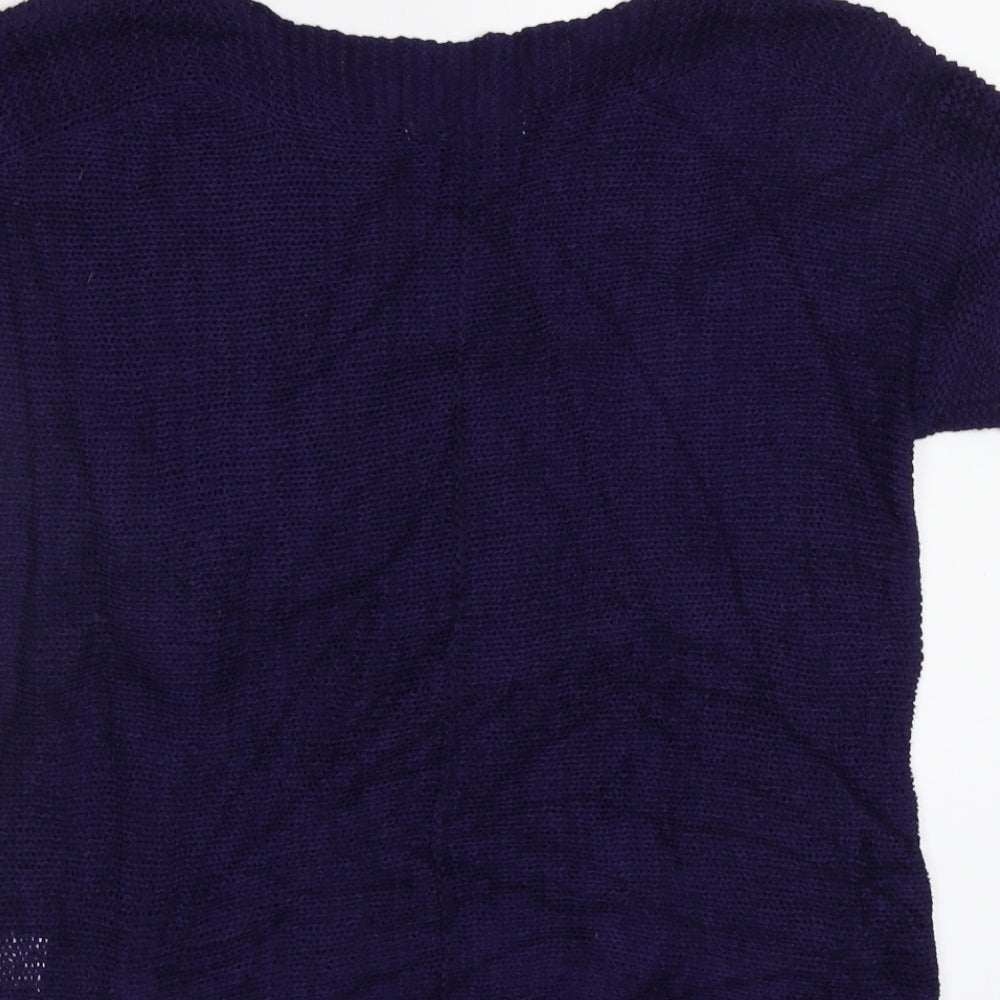 Pointelle Womens Blue   Pullover Jumper Size S