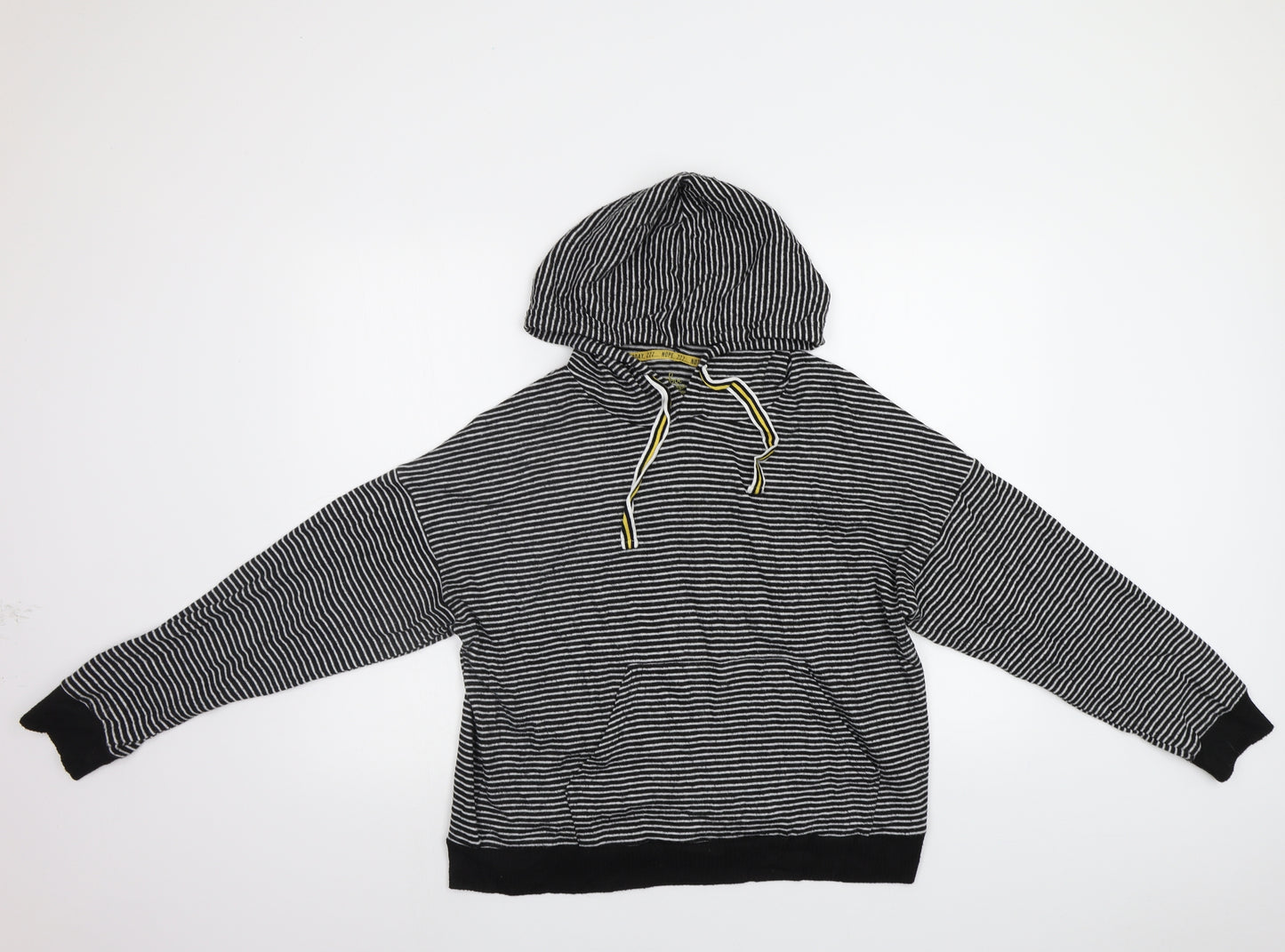 Primark Womens Black Striped  Pullover Hoodie Size M