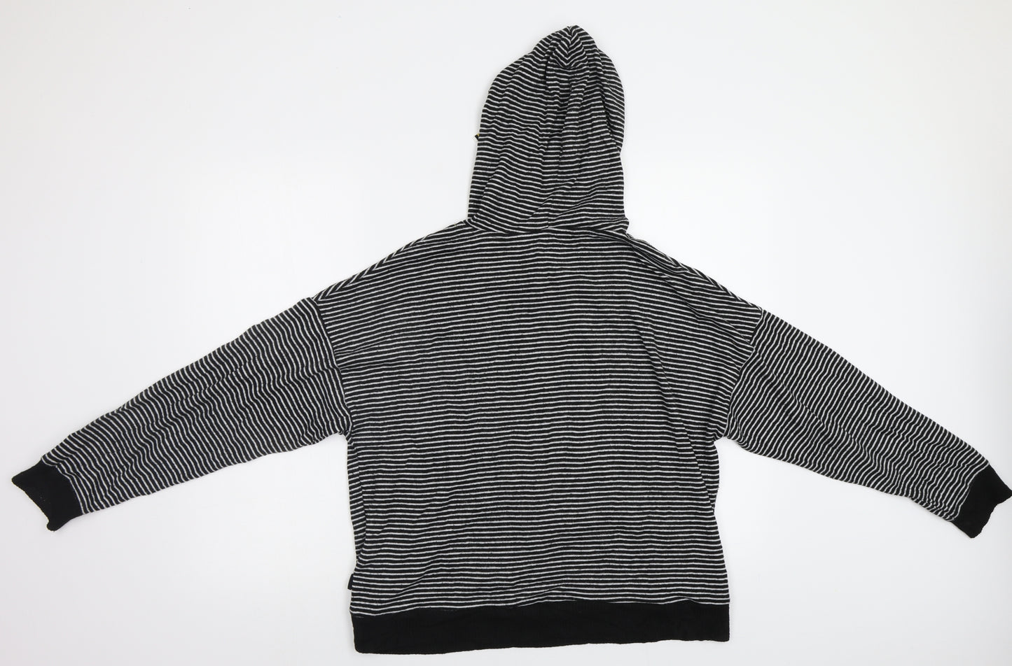 Primark Womens Black Striped  Pullover Hoodie Size M