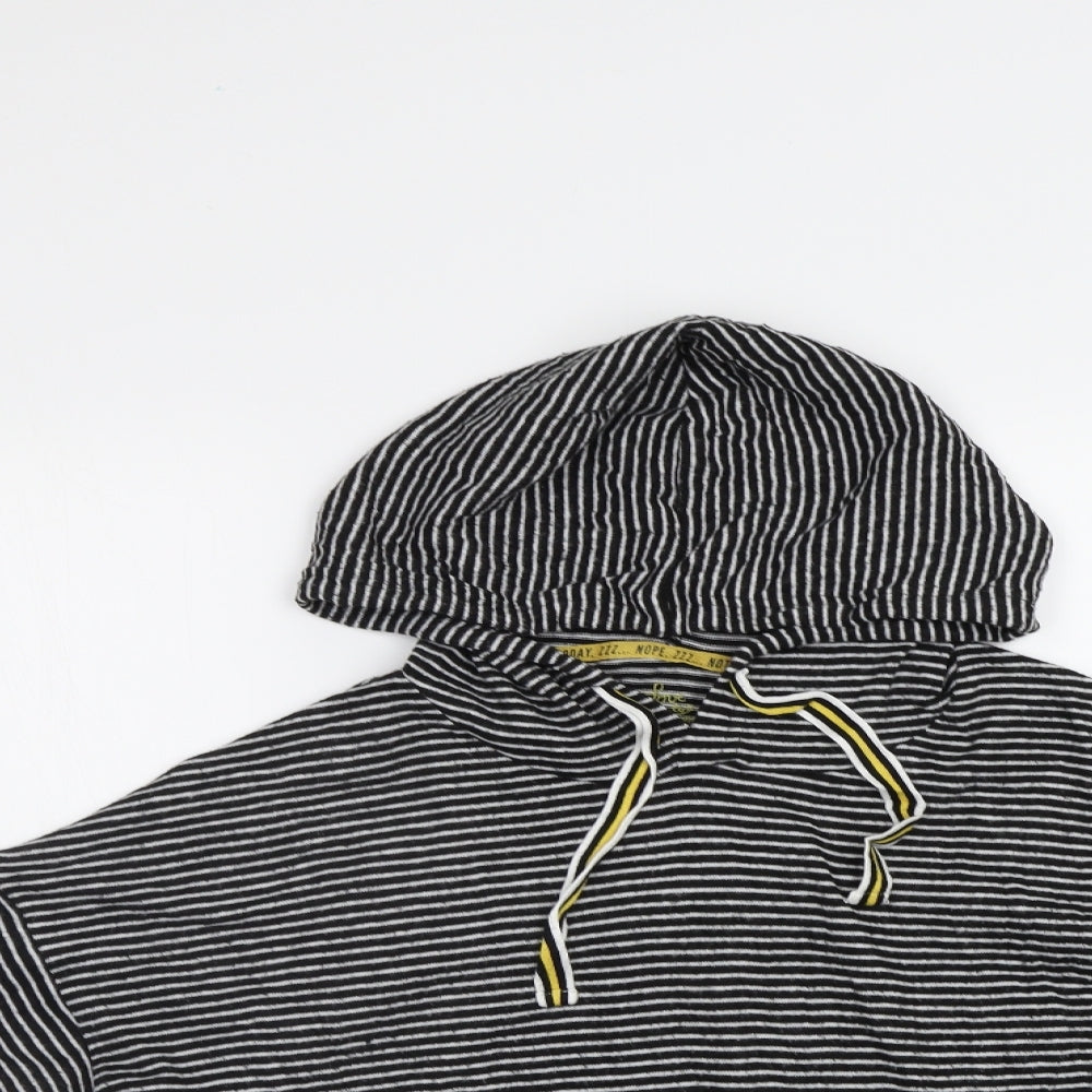 Primark Womens Black Striped  Pullover Hoodie Size M