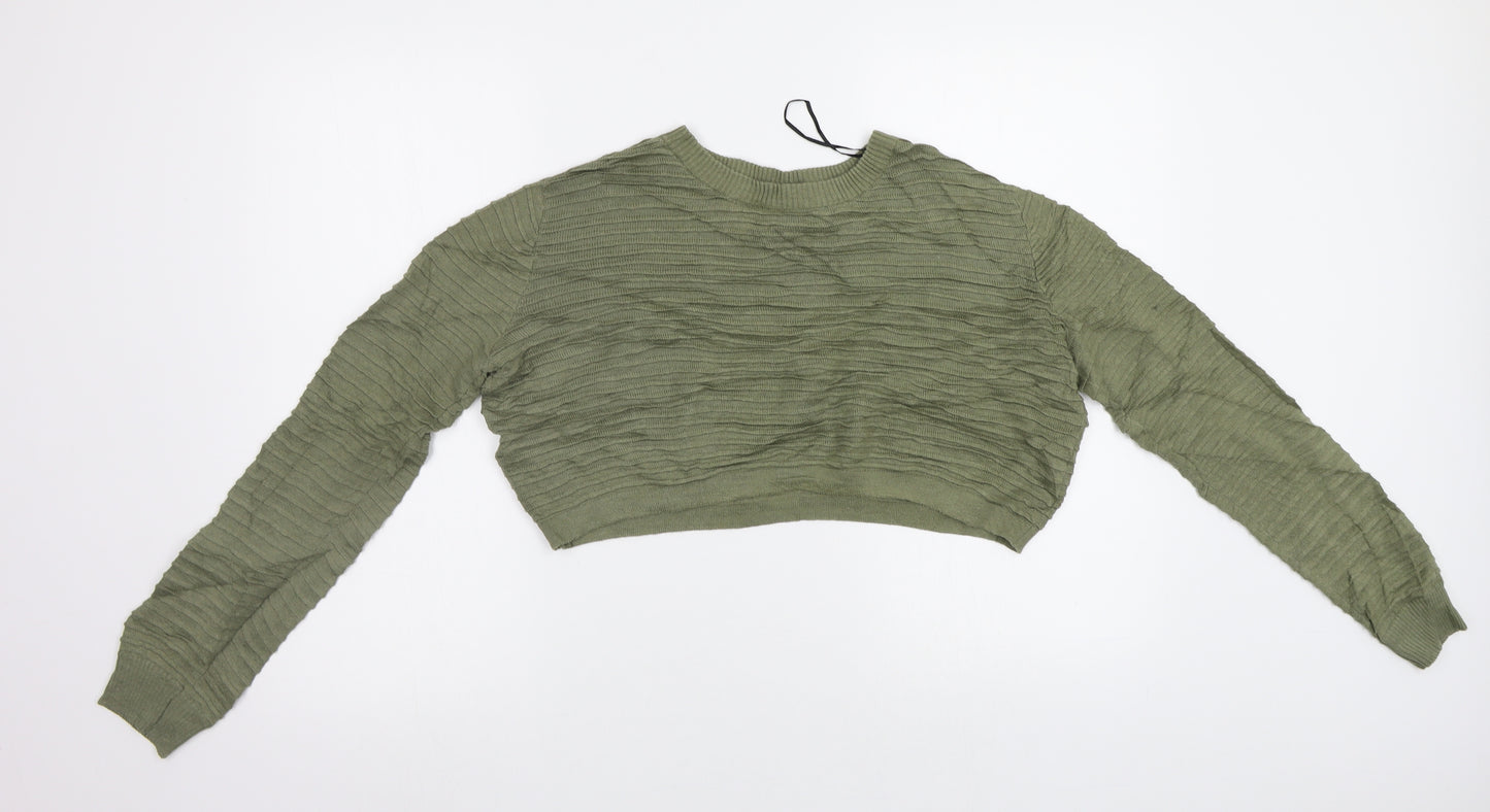 H&M Womens Green   Pullover Jumper Size S  - Cropped