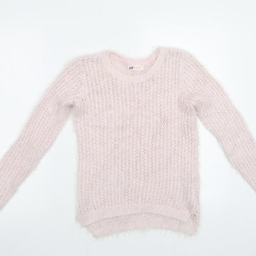 H&M Girls Pink   Pullover Jumper Size 10-11 Years
