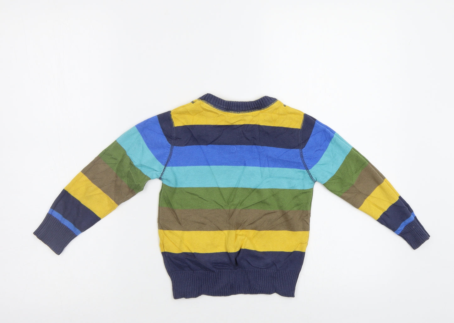 M&S Boys Multicoloured Striped  Pullover Jumper Size 3-4 Years