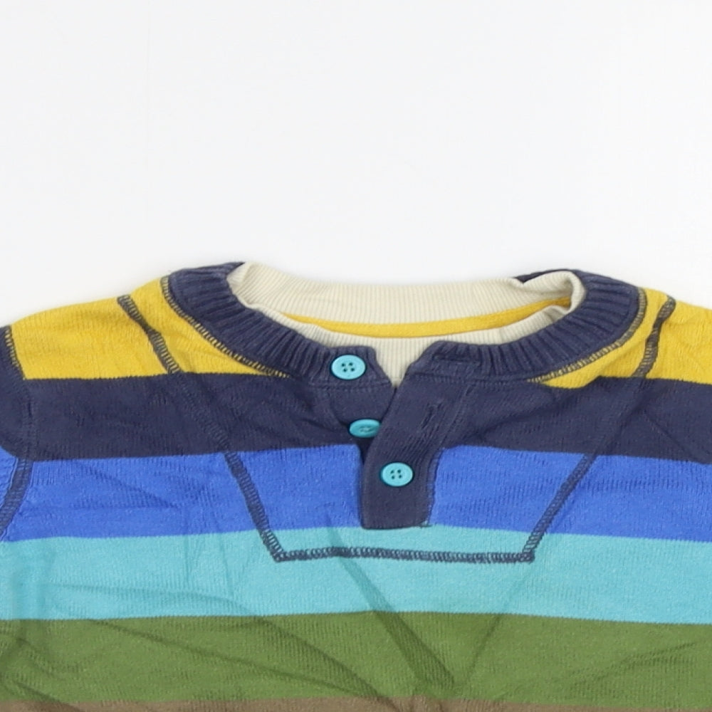 M&S Boys Multicoloured Striped  Pullover Jumper Size 3-4 Years