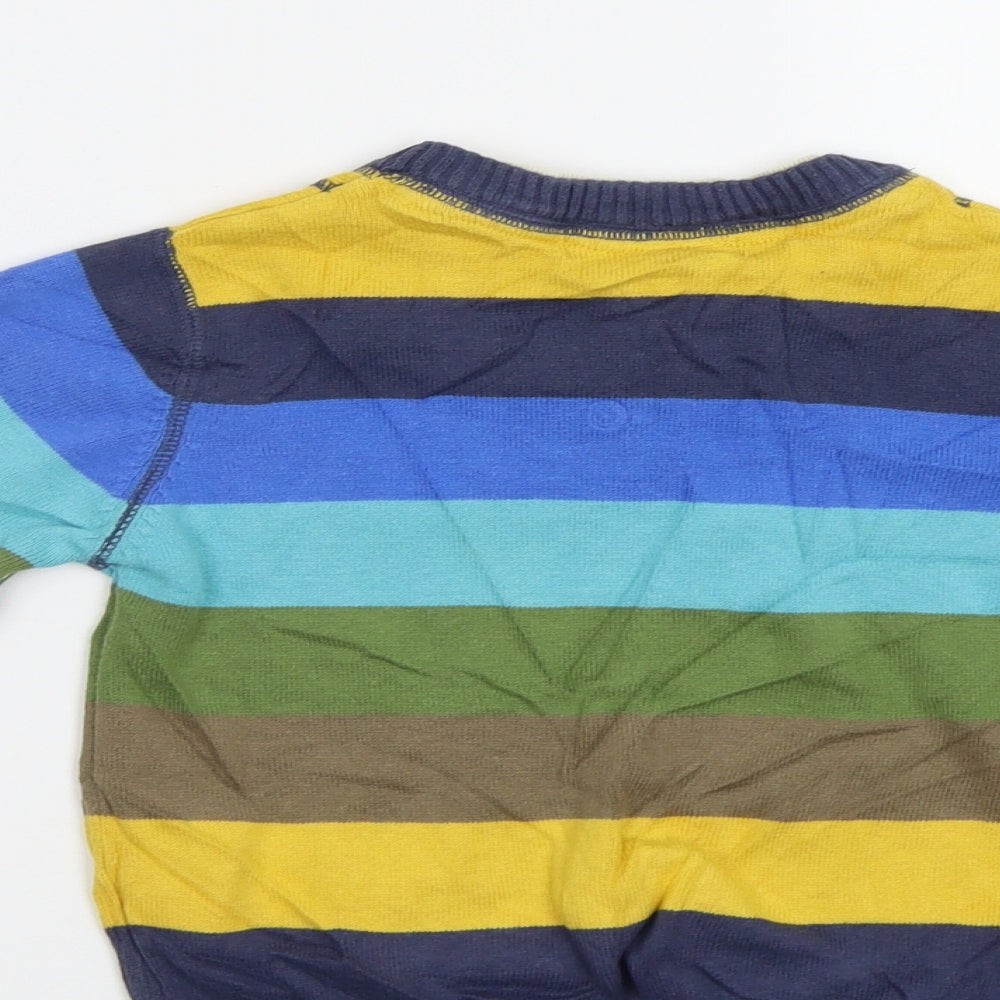 M&S Boys Multicoloured Striped  Pullover Jumper Size 3-4 Years
