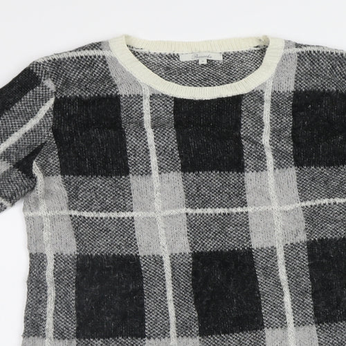 Peacocs Womens Grey Check  Jumper Dress  Size M