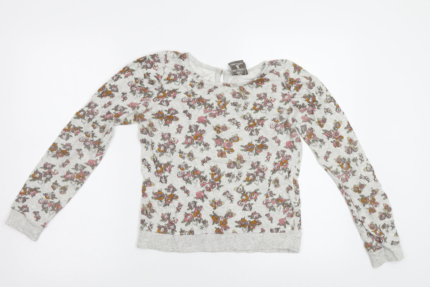 Zara Womens Grey Floral  Pullover Sweatshirt Size S