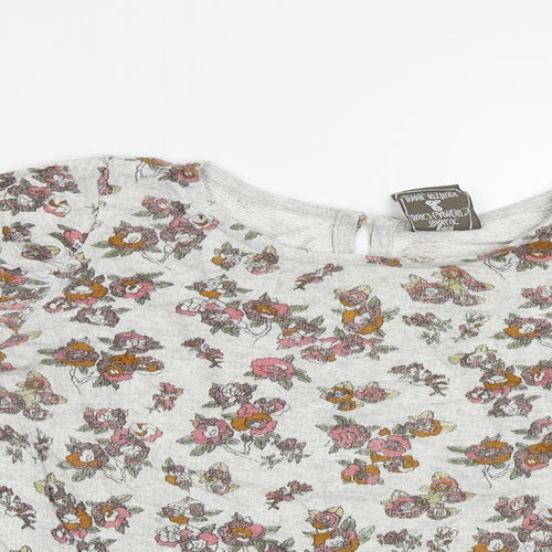 Zara Womens Grey Floral  Pullover Sweatshirt Size S