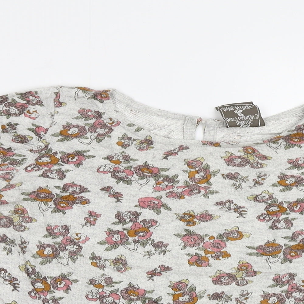 Zara Womens Grey Floral  Pullover Sweatshirt Size S