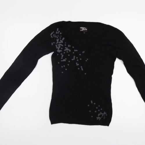 Teddy Smith Womens Black   Pullover Jumper Size S  - Stars