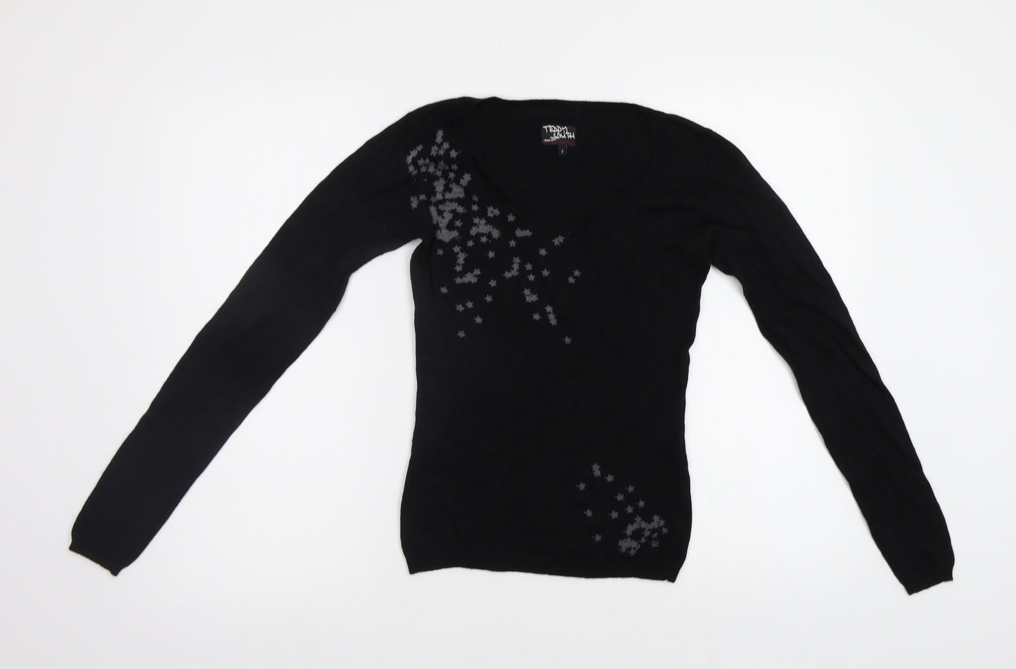 Teddy Smith Womens Black   Pullover Jumper Size S  - Stars