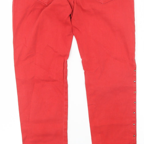Jane Norman Womens Red   Skinny Jeans Size 12 L28 in