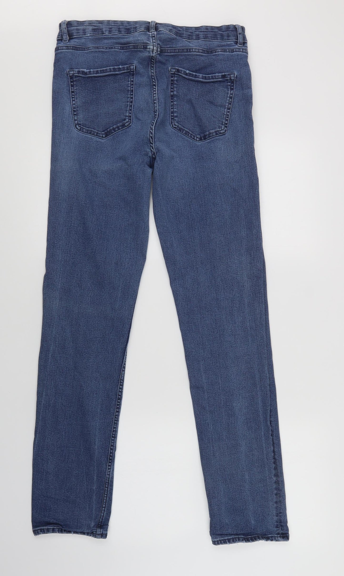 M&S Womens Blue   Straight Jeans Size 14 L31 in