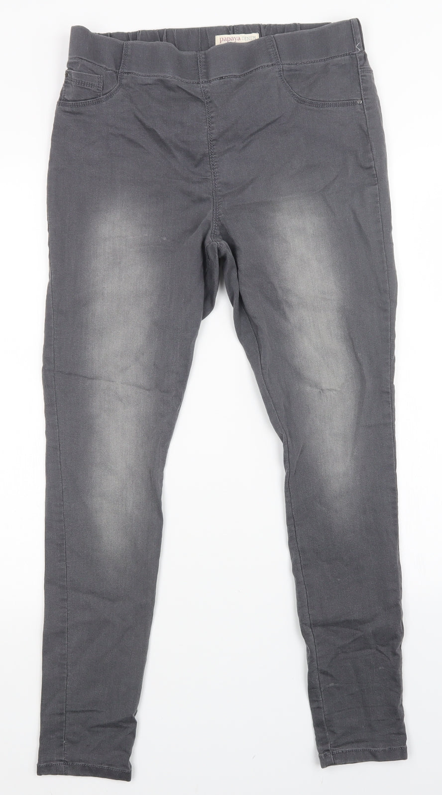 Papaya Womens Grey   Jegging Jeans Size 14 L28 in