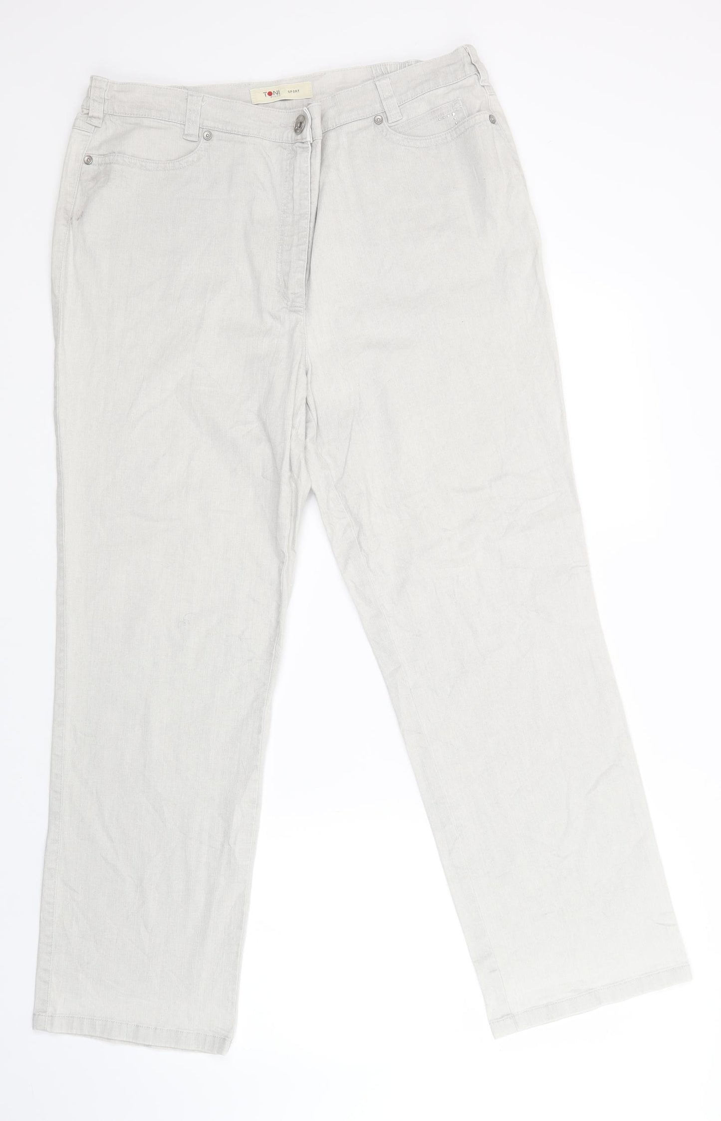 toni Womens Grey   Wide-Leg Jeans Size 20 L30 in