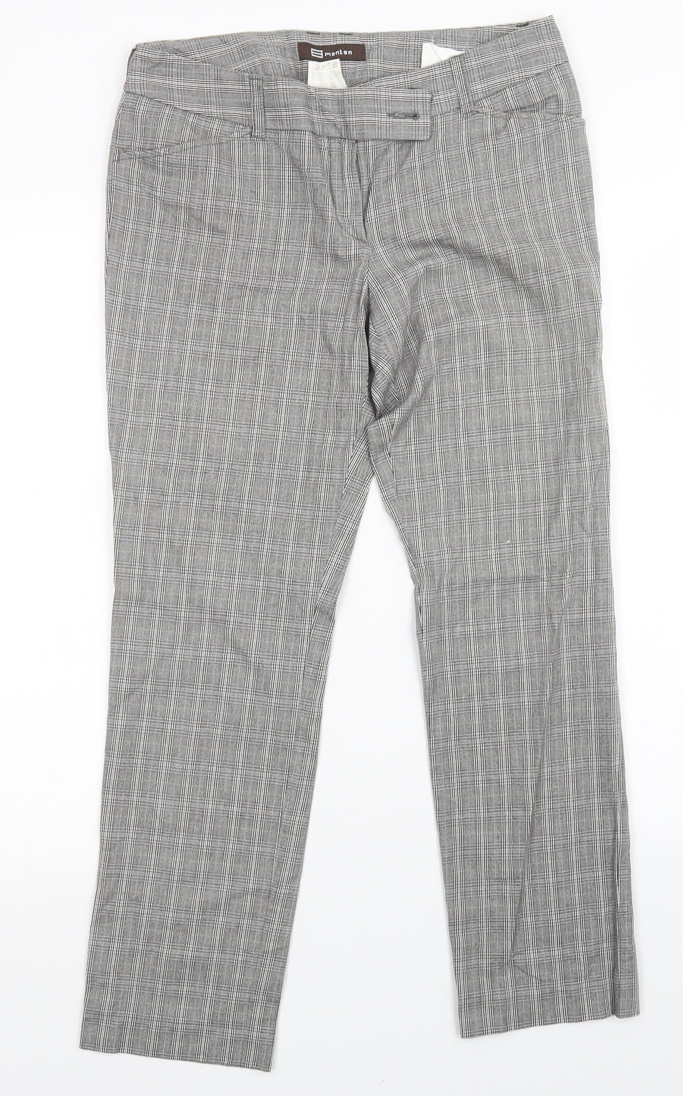 Monton Womens Multicoloured Plaid  Trousers  Size 10 L26 in