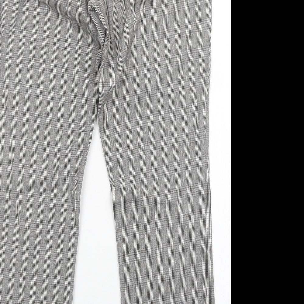 Monton Womens Multicoloured Plaid  Trousers  Size 10 L26 in