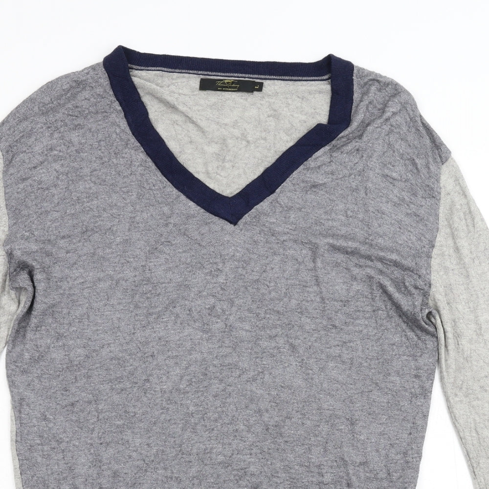Thomas Burberry Mens Grey  Knit Pullover Jumper Size L
