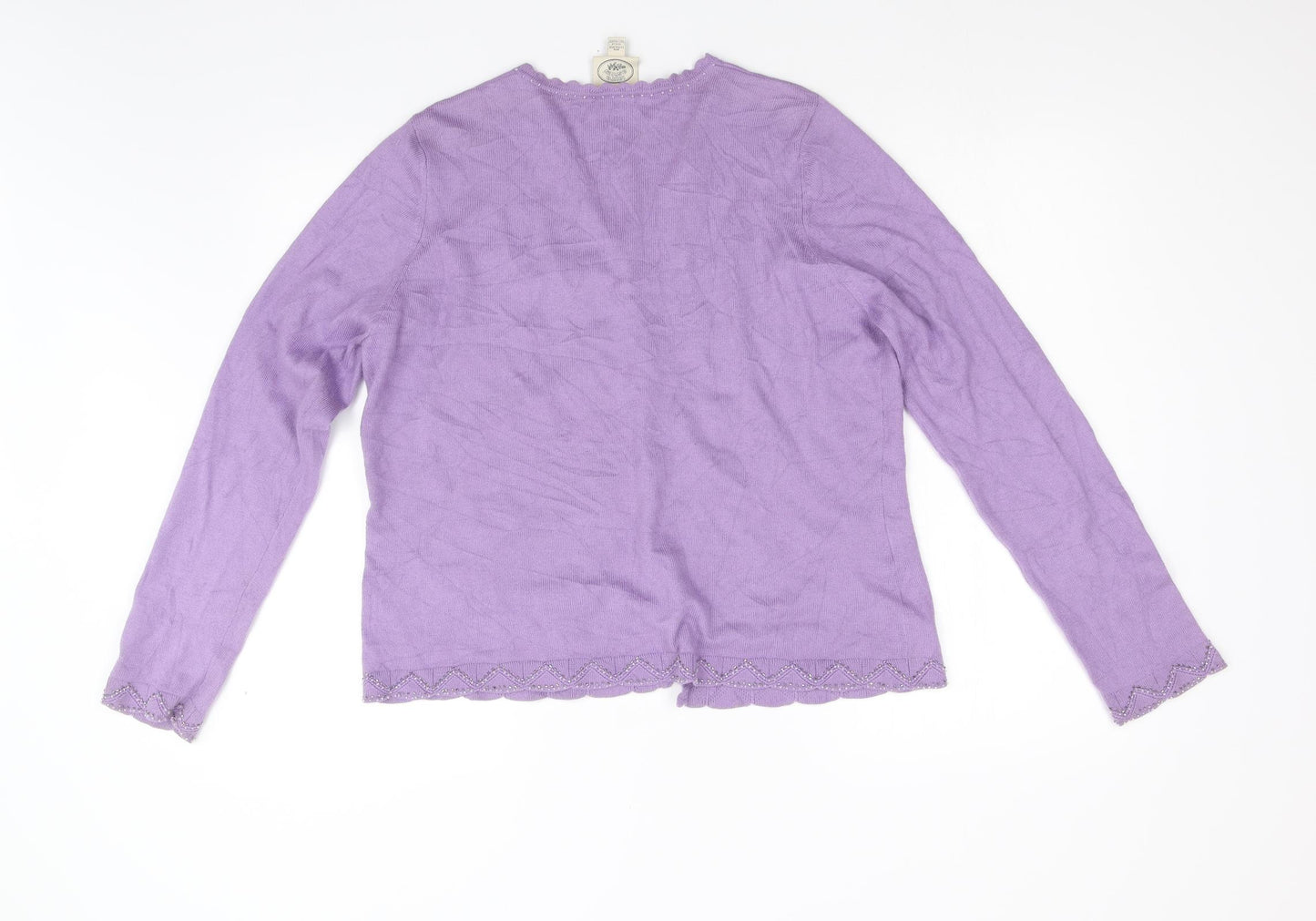 Laura Ashley Womens Purple  Knit Cardigan Jumper Size XL
