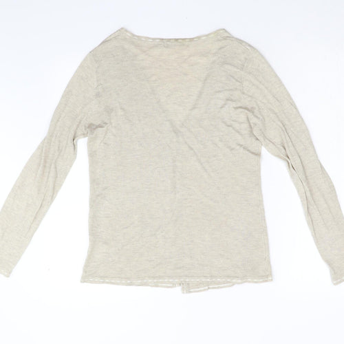 Assuli Womens Beige  Knit Cardigan Jumper Size L