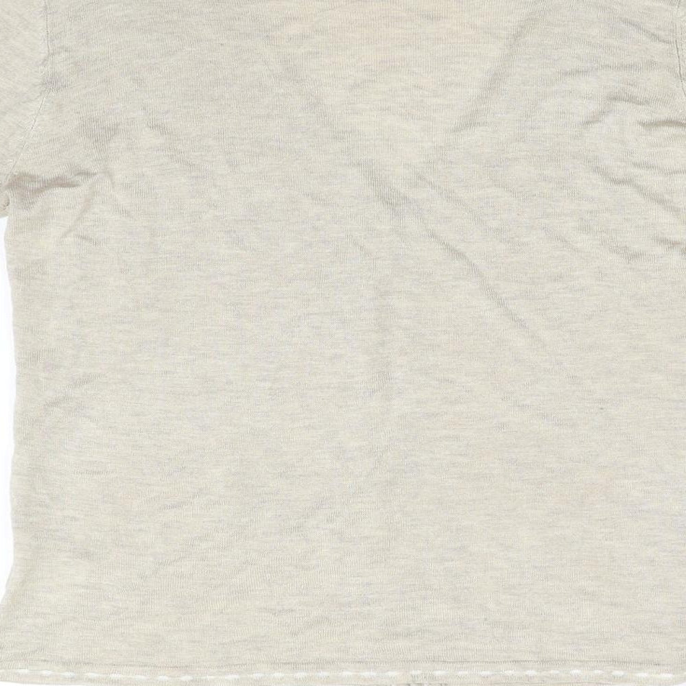 Assuli Womens Beige  Knit Cardigan Jumper Size L