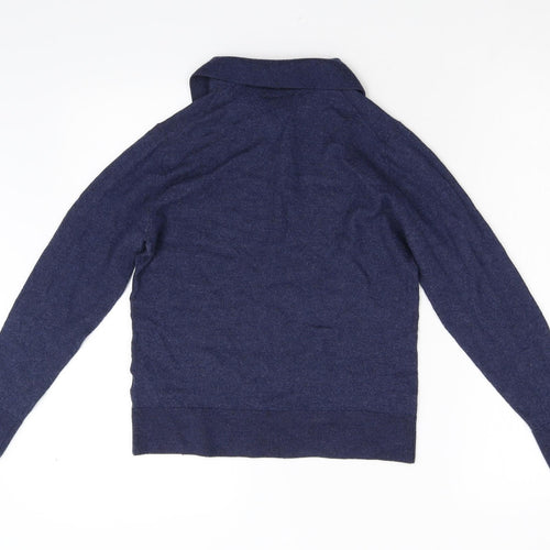 T. M. Lewin Mens Blue  Knit  Polo Size S  - 100% Merino Wool