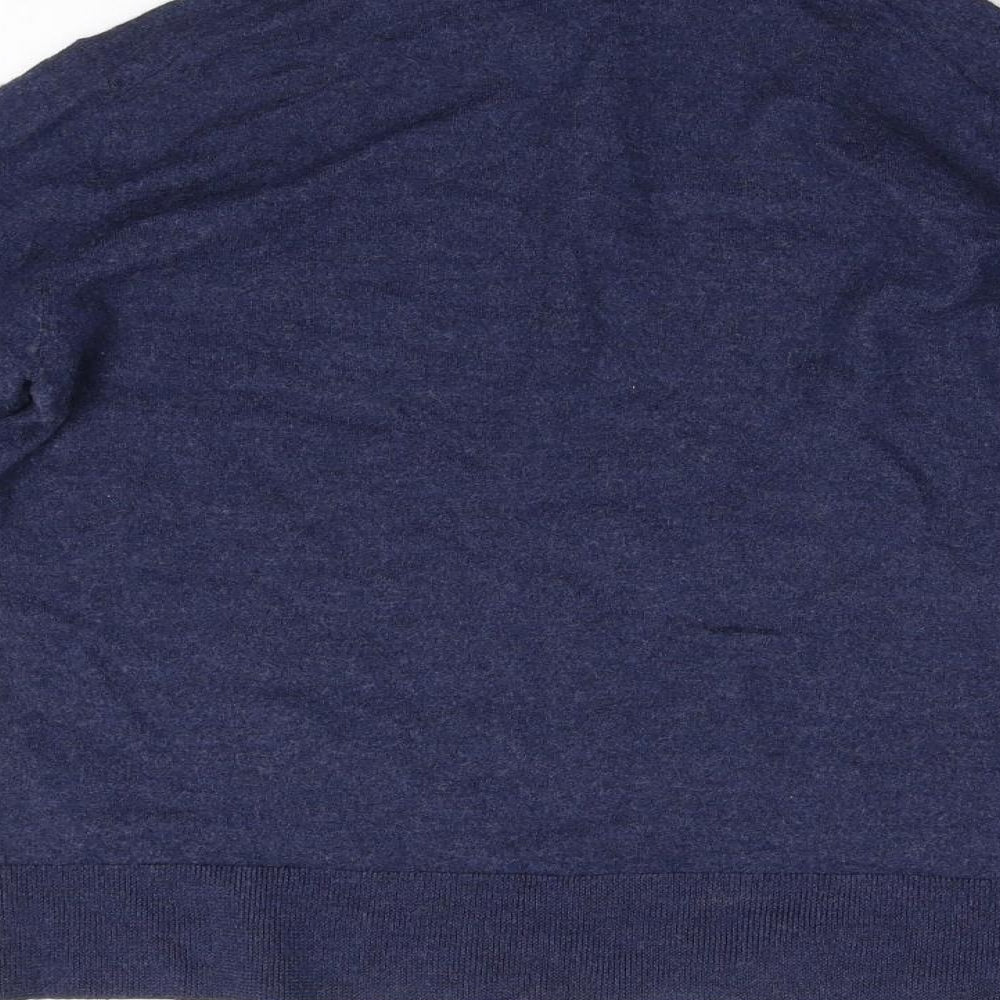 T. M. Lewin Mens Blue  Knit  Polo Size S  - 100% Merino Wool